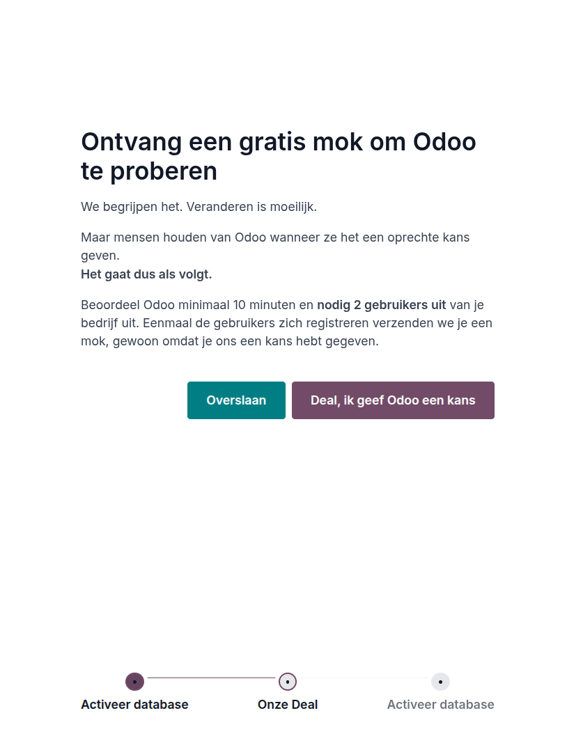 Odoo promotie pagina